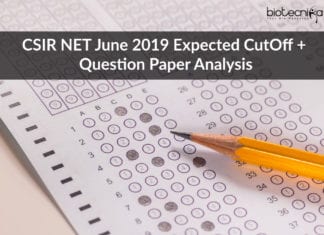CSIR NET Expected CutOff For June 2019 Exam + Question Paper Analysis CSIR NET Expected CutOff For June 2019 Exam + Question Paper Analysis