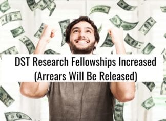 DST Research Fellowships Increased