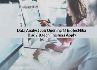 Data Analyst Job Opening @ Biotecnika | B.sc / B.tech Freshers Apply