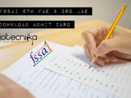 FSSAI Admit Card