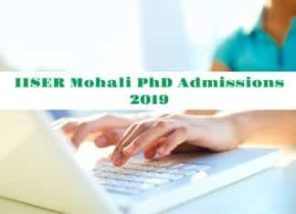 IISER Mohali PhD Admissions