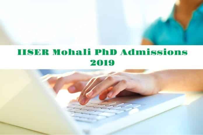 IISER Mohali PhD Admissions