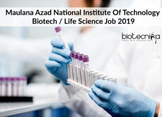 MANIT Bhopal Biotech Job / Life Science Job Openings 2019