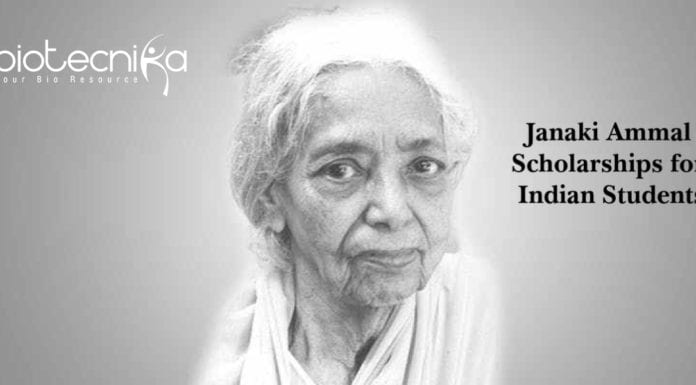 Janaki Ammal Scholarships for Indian Students