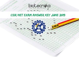 Official CSIR NET June 2019 Exam Answer Key Released CSIR-NET Exam Answer Key