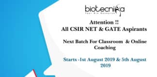 CSIR NET & GATE Coaching - Fresh Batch Announcement 2019