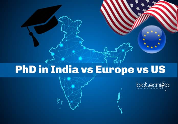 Ph.D. in India vs Europe & US