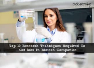 Top 10 Research Techniques Required To Get Jobs In Biotech Companies Research Techniques Required To Get Jobs In Biopharma Companies - Top 10 List