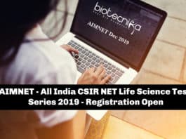 CSIR Life Science Test Series 2019 - AIMNET Dec 2019