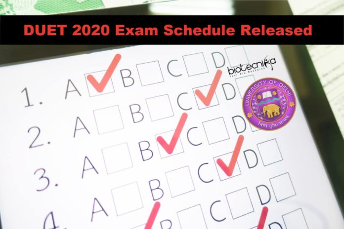 DUET 2020 Exam Schedule Released