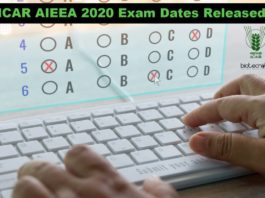 ICAR AIEEA 2020 Exam Dates Released