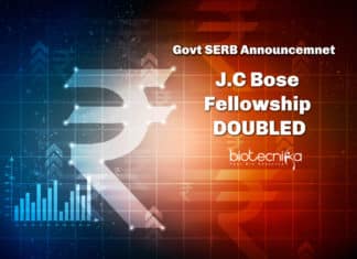 SERB Announces Increase In J.C Bose Fellowship – It Has Been Doubled JC Bose Fellowship