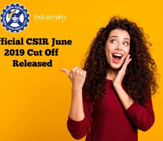 Official Cut Off For CSIR NET