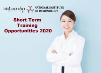 Short Term Training Opportunities 2020 at National Institute of Immunology, New Delhi Short-Term Training Opportunities 2020