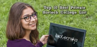 Top 10 Best Private Biotech College / Institutes List