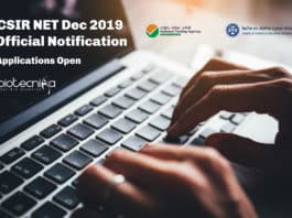 CSIR NET Dec 2019 Official NTA Notification – Online Applications Open CSIR Dec 2019 Notification