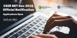 CSIR Dec 2019 Notification