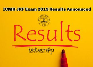 ICMR JRF Exam 2019 Results Announced ICMR JRF 2019 Results