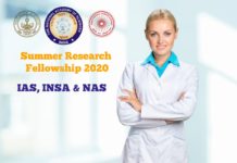 IAS, INSA & NASI Summer Research Fellowship Programme 2020 Science Academies' Summer Research