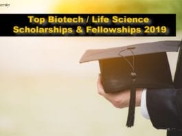 Top Biotech / Life Science Scholarships & Fellowships 2019 Top Biotech / Life Science