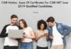 CSIR Notice : Issue Of Certificates For CSIR NET June 2019 Qualified Candidates CSIR Notice