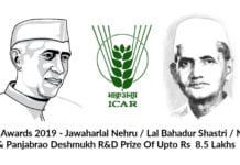 ICAR Awards 2019 – Jawaharlal Nehru / Shastri R&D Prize Of Up to Rs 8.5 Lakhs ICAR Awards 2019