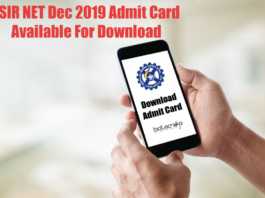 CSIR NET Dec 2019