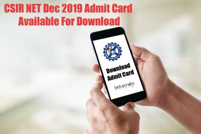 CSIR NET Dec 2019