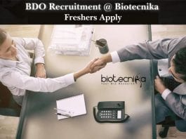 Freshers Life Science Job