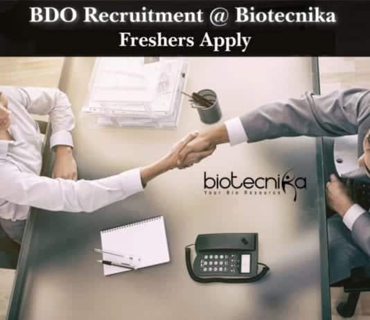 Freshers Life Science Job