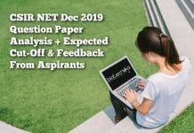 CSIR NET Dec 2019 Question Paper Analysis