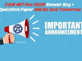 CSIR NET December 2019