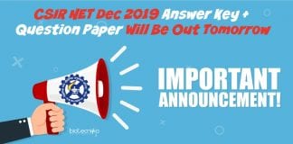 CSIR NET December 2019