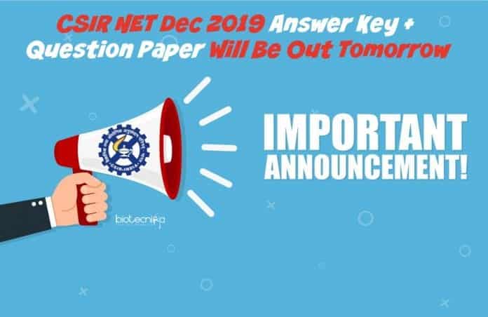 CSIR NET December 2019