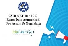 CSIR Exam Assam Meghalaya