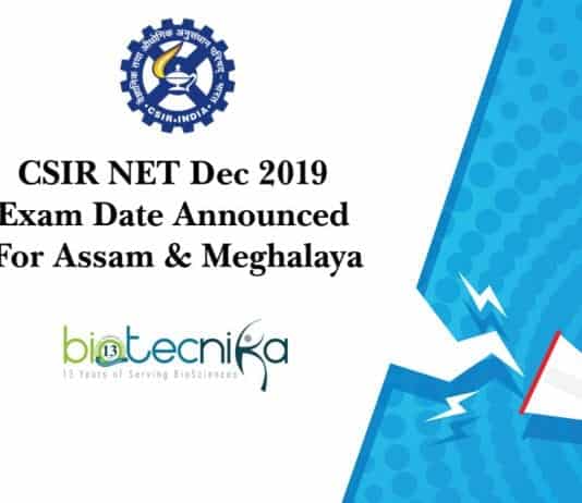 CSIR Exam Assam Meghalaya