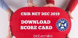 CSIR 2019 Score Card