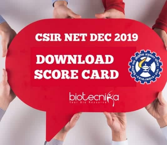 CSIR NET Dec 2019 Score Card Released – Download Now CSIR 2019 Score Card