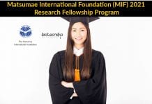 Matsumae International Foundation (MIF) 2021 Research Fellowship Program Matsumae International Foundation 2021