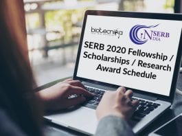 SERB 2020 Fellowships List