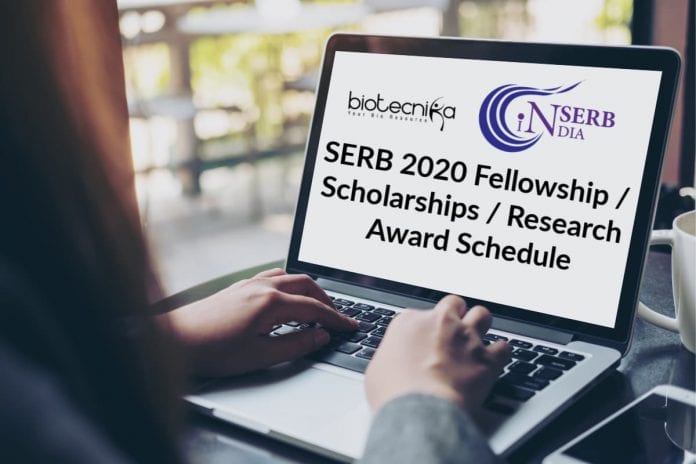 SERB 2020 Fellowships List