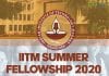 Summer Fellowship Programme 2020 With Stipend at IITM