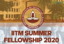 Summer Fellowship Programme 2020 With Stipend at IITM