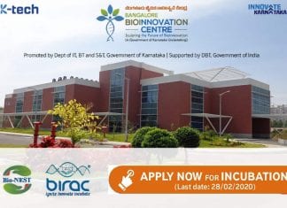 Bangalore Bioinnovation Center Incubation – Applications Invited Bangalore Bioinnovation Center Incubation