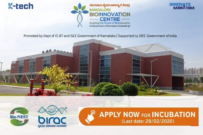 Bangalore Bioinnovation Center Incubation