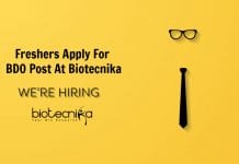 Freshers Apply For BDO Post At Biotecnika Bangalore – 20 Openings Freshers Apply For BDO Post At Biotecnika