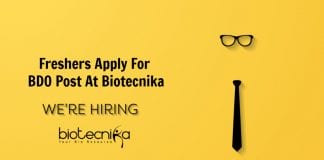Freshers Apply For BDO Post At Biotecnika