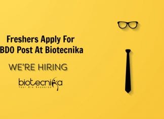 Freshers Apply For BDO Post At Biotecnika