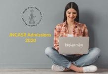 JNCASR Admissions To Research Programs 2020-21: Official Notification JNCASR Admissions 2020-21