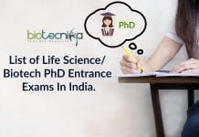 Life science PhD Entrance